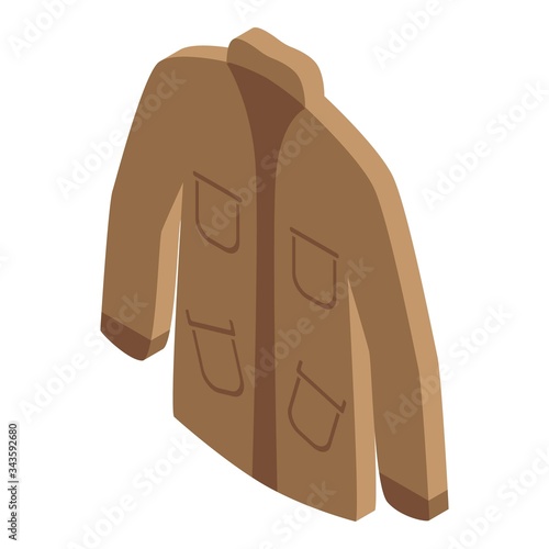 Safari jacket icon. Isometric of safari jacket vector icon for web design isolated on white background
