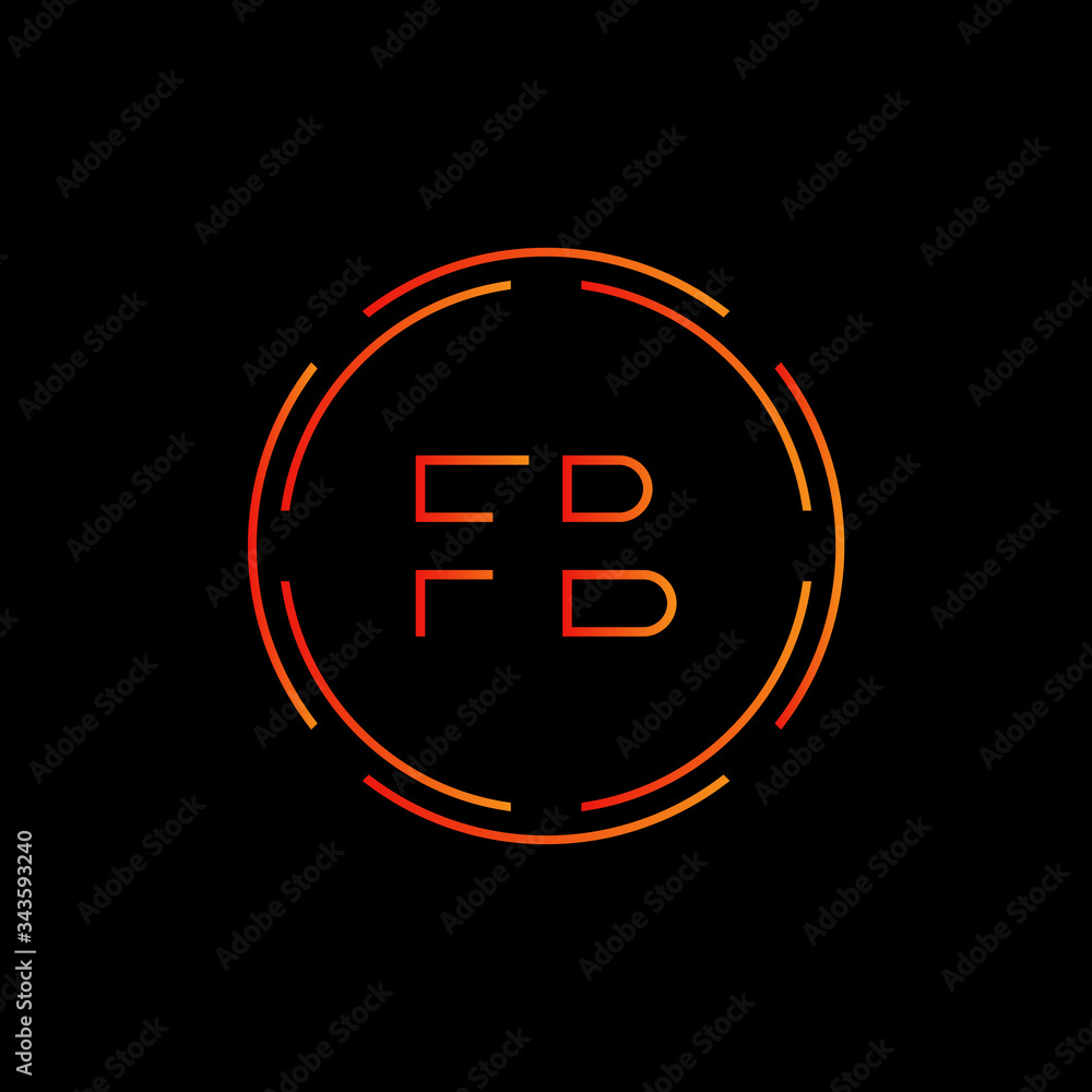 Initial Letter FB Logo Design Vector Template. Creative Linked Alphabetical FB Logo Vector Initial Letter FB Logo Design Vector Template. Creative Linked Alphabetical FB Logo Vector