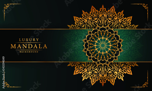 Luxury ornamental mandala design background with silver arabesque pattern arabic islamic east style	
