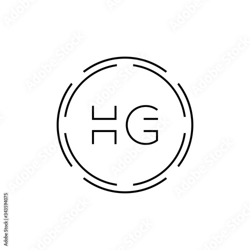 HG Logo Design Vector Template. Initial Circle Letter HG Vector Illustration