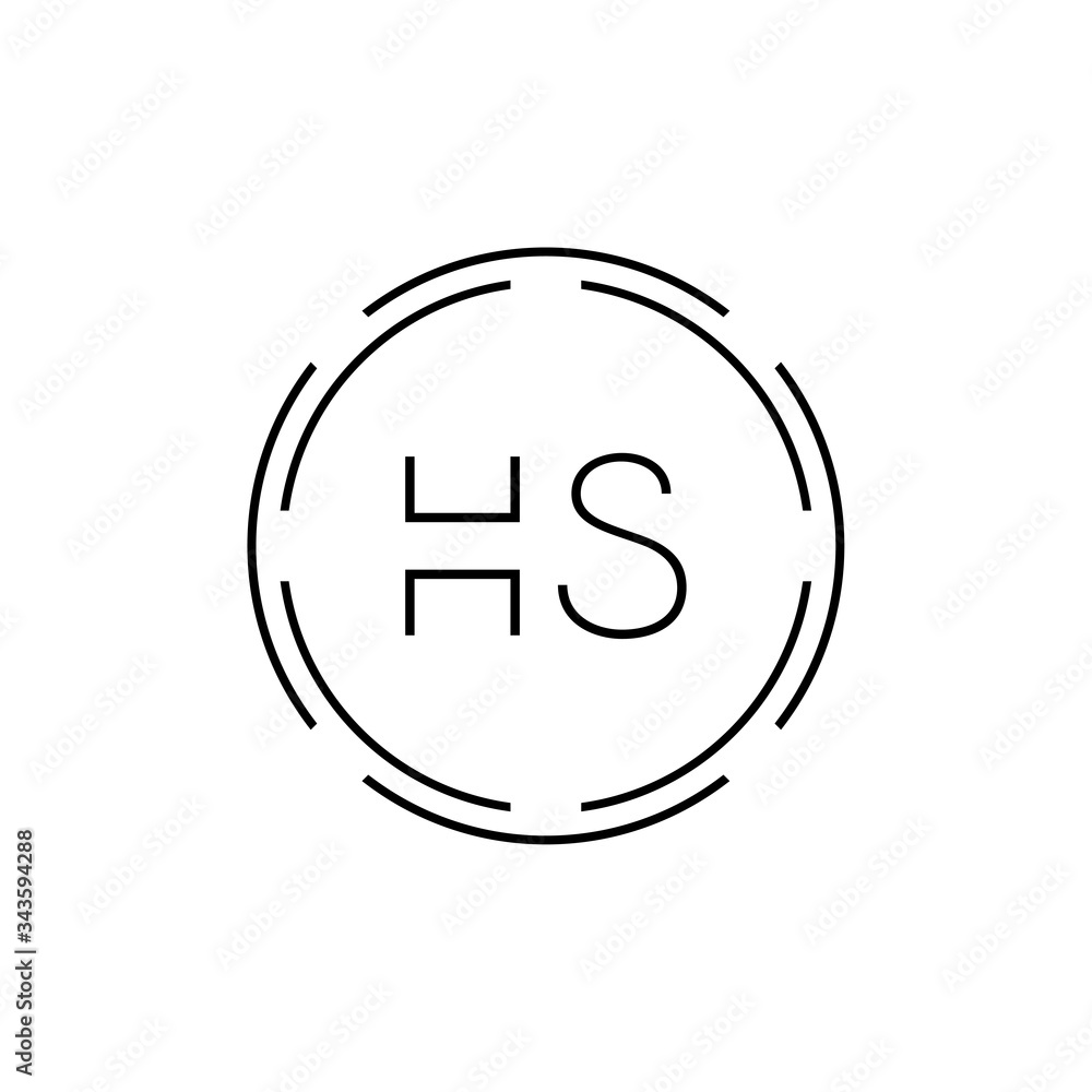 HS Logo Design Vector Template. Initial Circle Letter HS Vector Illustration HS Logo Design Vector Template. Initial Circle Letter HS Vector Illustration