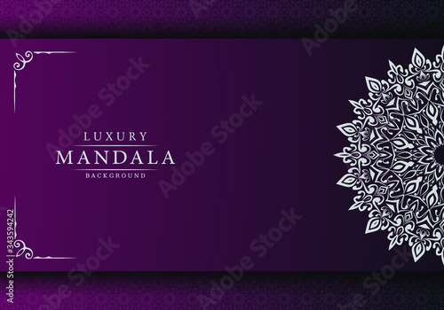 Luxury ornamental mandala design background with silver arabesque pattern arabic islamic east style 