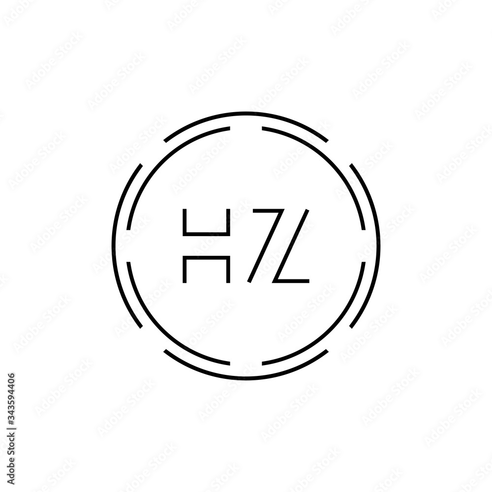HZ Logo Design Vector Template. Initial Circle Letter HZ Vector Illustration HZ Logo Design Vector Template. Initial Circle Letter HZ Vector Illustration