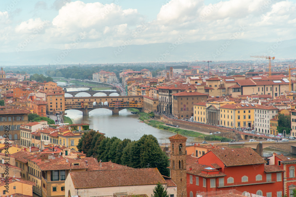 City of Florence in Italy. View from a mountain