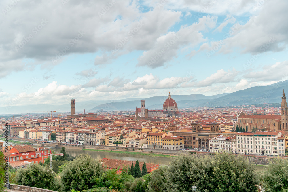 City of Florence in Italy. View from a mountain