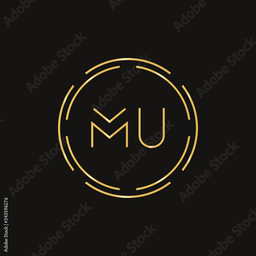 Initial MU letter Logo Design vector Template. Abstract Letter MU logo Design