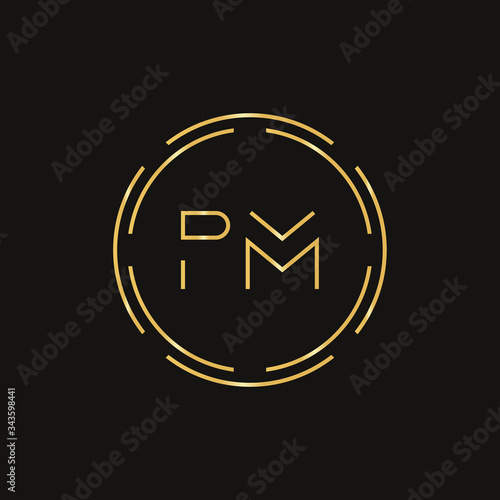 Initial Letter PM Logo Design Vector Template. PM Letter Logo Design photo