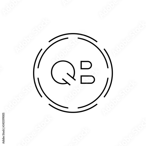 Initial Letter QB Logo Design Vector Template. Digital Abstract Circle QB Letter Logo Design