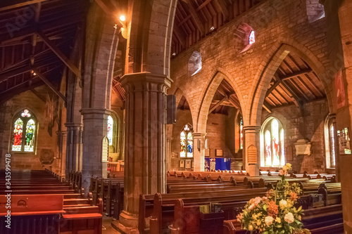 Balintore, UK - 08.03.2018: Inside of a christian church in Scotland