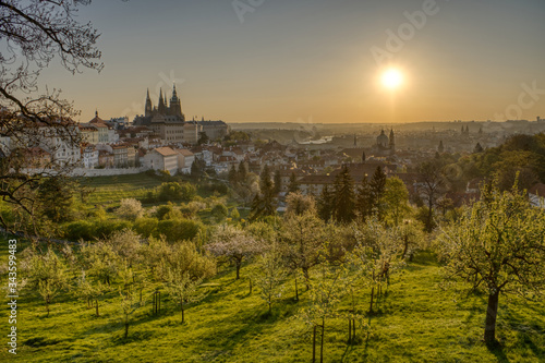Sun just appeared over Prague during this beautiful sunrise