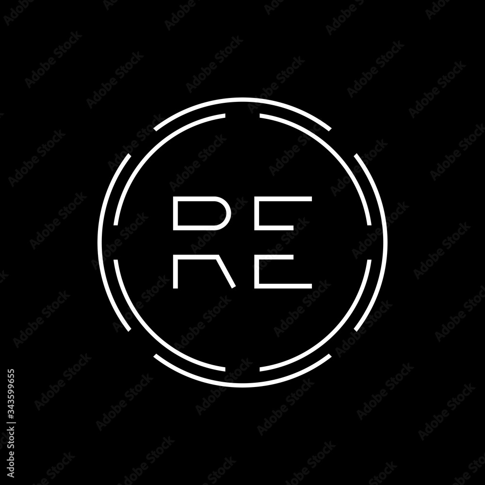 Initial Letter RE Logo Creative Typography Vector Template. Digital Abstract Letter RE Logo Design Initial Letter RE Logo Creative Typography Vector Template. Digital Abstract Letter RE Logo Design