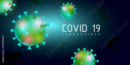 Coronavirus COVID-19 on dark background.