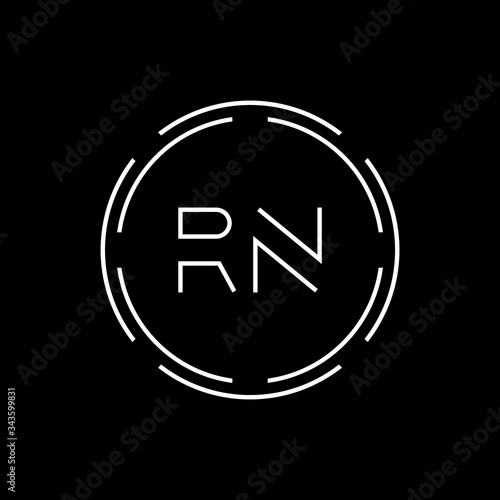 Initial Letter RN Logo Creative Typography Vector Template. Digital Abstract Letter RN Logo Design