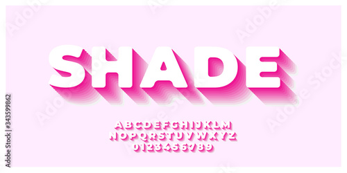 pink shadow 3d feminine text effect design