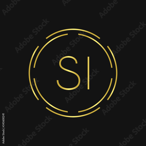 Initial SI Logo Design Creative Typography Vector Template. Digital Abstract Letter SI Logo Vector Illustration