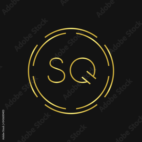 Initial SQ Logo Design Creative Typography Vector Template. Digital Abstract Letter SQ Logo Vector Illustration