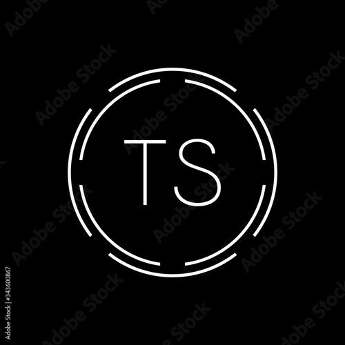 Initial Letter TS Logo Creative Typography Vector Template. Circle Letter TS Logo Design