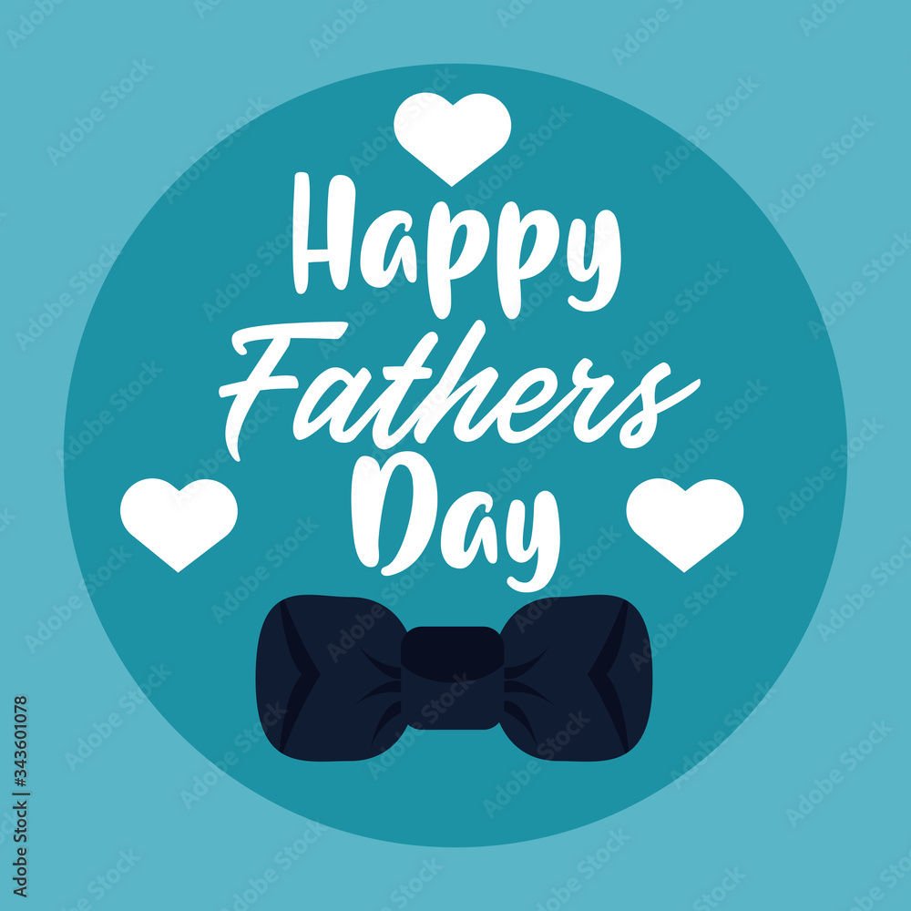 Naklejka premium happy fathers day card with bowtie