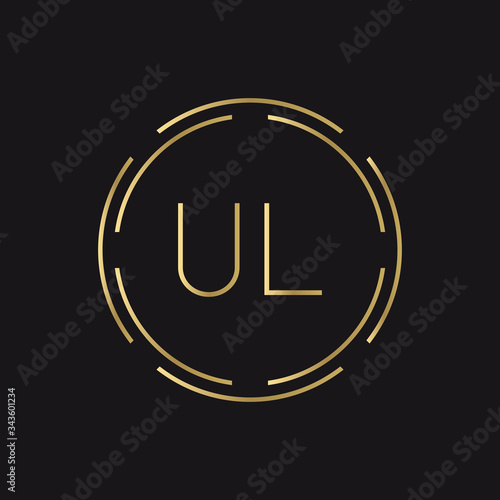 Initial UL Logo Creative Typography Vector Template. Digital Abstract Letter UL Logo Design
