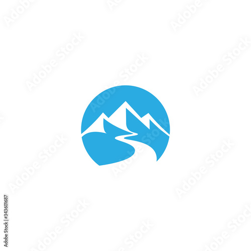 Free Download Creative circle sun mountain valley and river logo design inspiration - GFXLoad