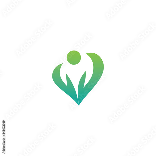 Simple and Modern logo design using Heart and Leaf