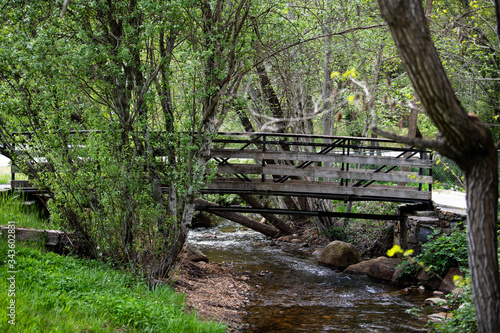 Foot bridge over the creek at Pioneer Park in Nevada City California