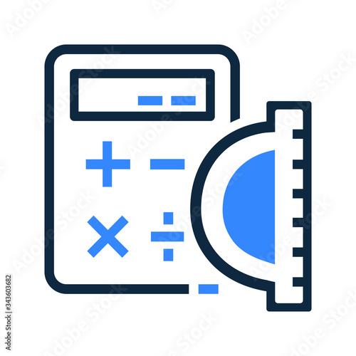 Compass icon, Geometry, measurement, education