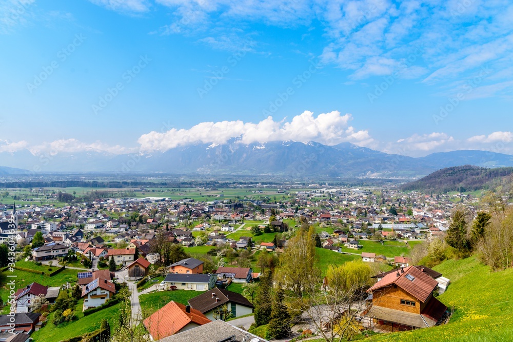 Fototapeta premium Panorama view nearby Feldkirch in Vorarlberg, Tirol. Austria