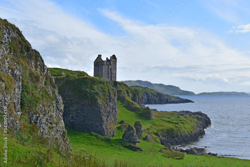 Scottish castle on a cliff in Kerrea Island