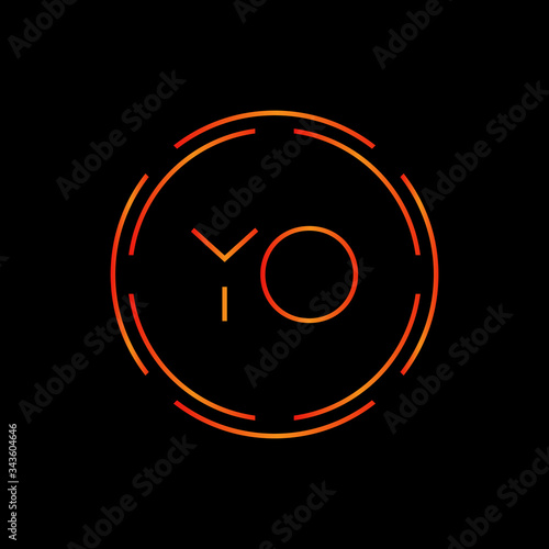 Initial YO Logo Design Vector Template. Creative Circle Letter YO Business Logo Vector Illustration