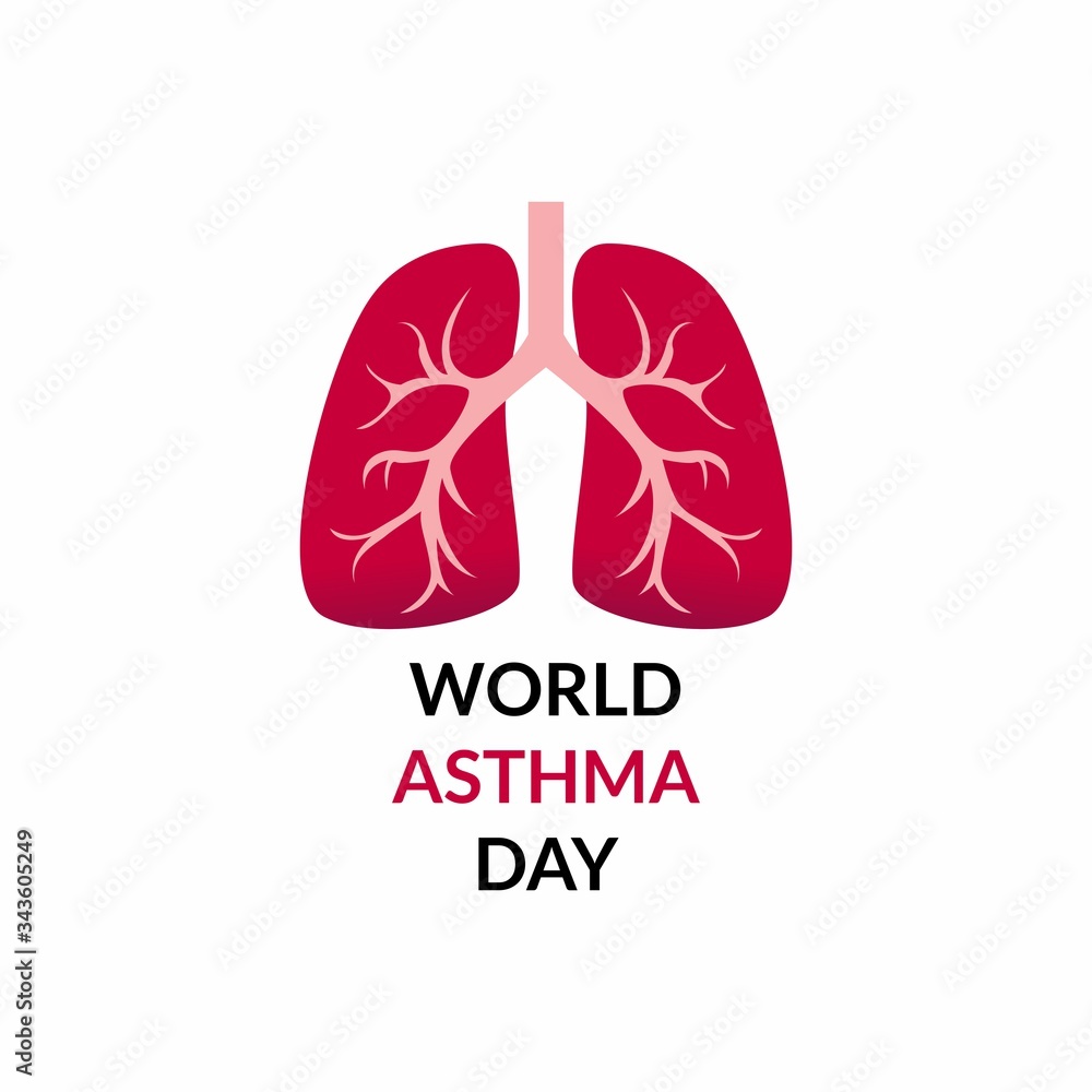 Obraz premium Vector illustration for World Asthma Day. Can be used for banners, backgrounds, icons, labels, symbols, awareness posters, print designs and brochures.