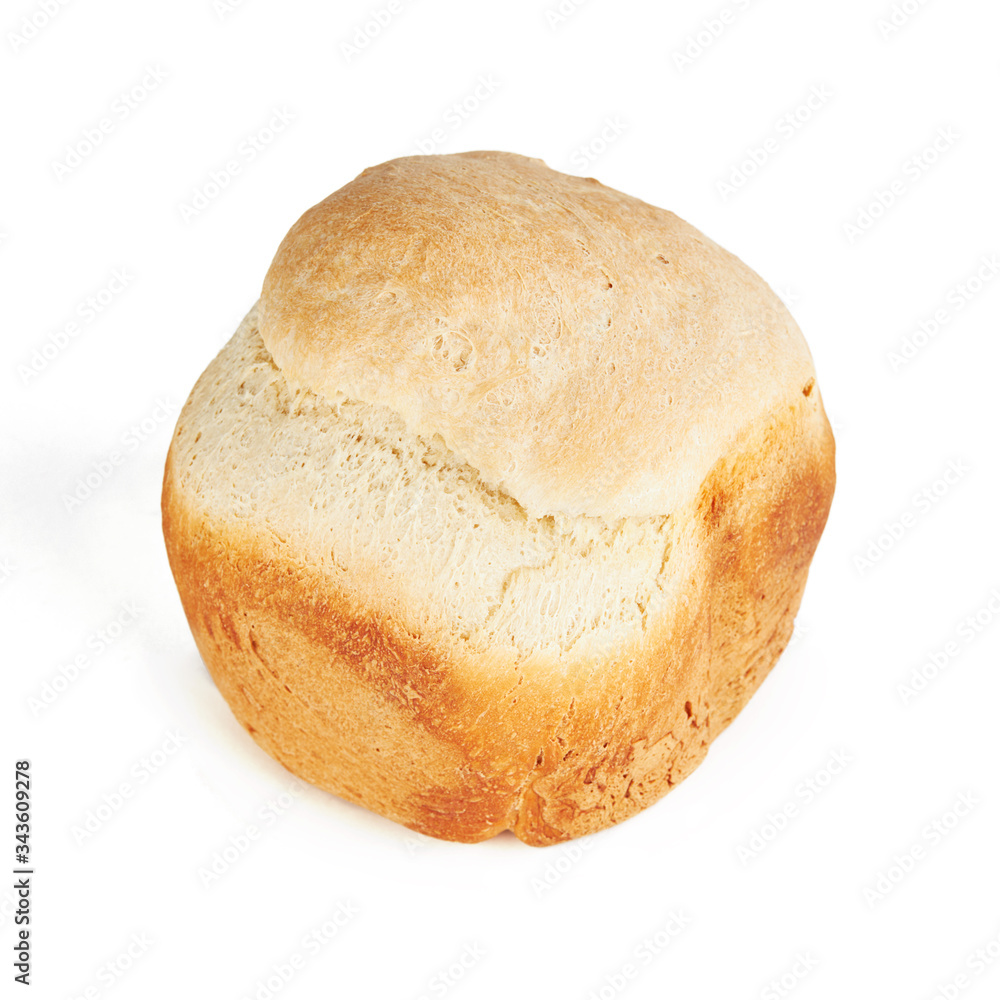 homemade wheat bread loaf isolated on a white. cooking candid concept. homemade wheat bread loaf isolated on a white. cooking candid concept.