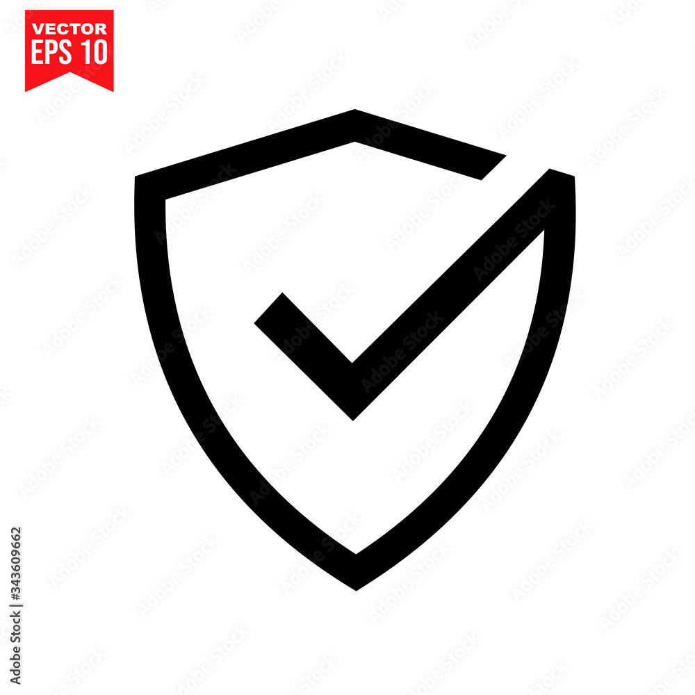 shield checklist icon Icon symbol Flat vector illustration for graphic and web design. shield checklist icon Icon symbol Flat vector illustration for graphic and web design.