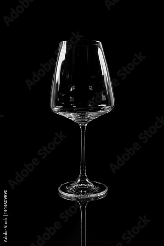 wine glass on a black background