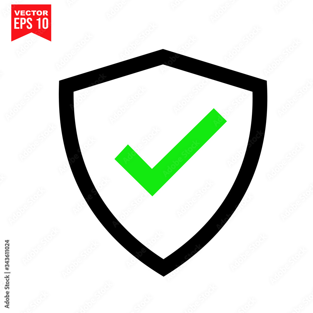 shield checklist icon Icon symbol Flat vector illustration for graphic and web design. shield checklist icon Icon symbol Flat vector illustration for graphic and web design.