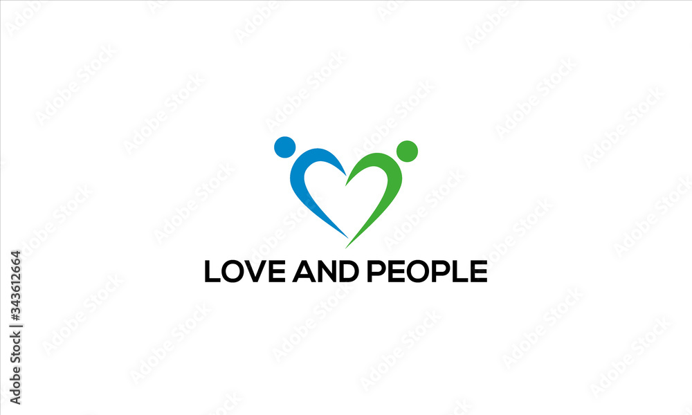 combination of love and people logo design combination of love and people logo design