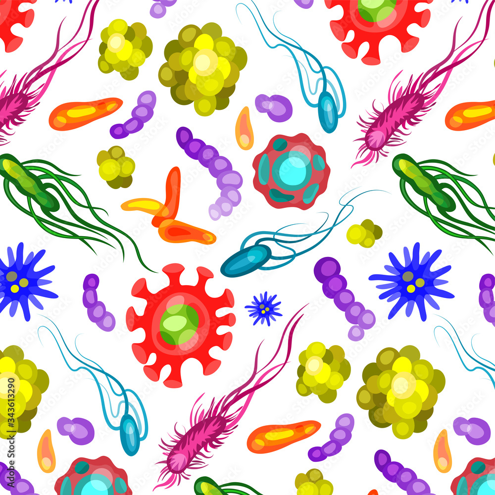 Obraz premium Bacterium virus microorganism medical health care colorful pattern