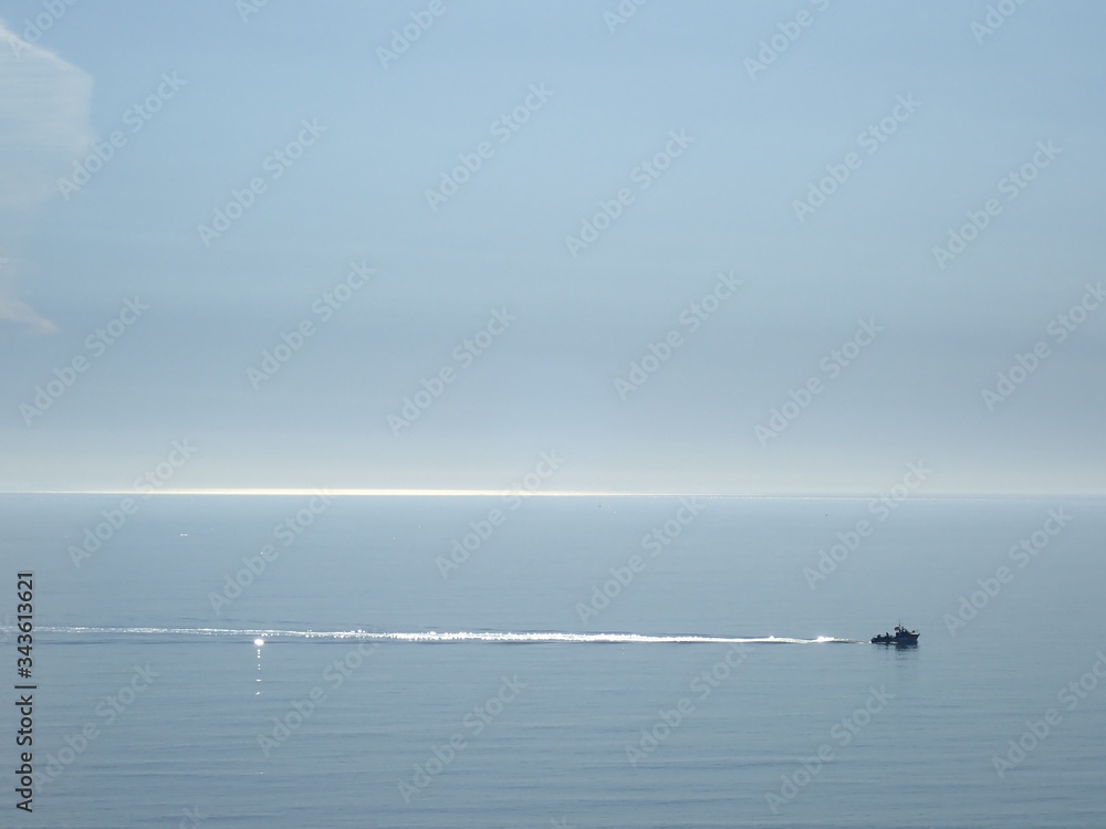 Seascape with fishing boat Seascape with fishing boat