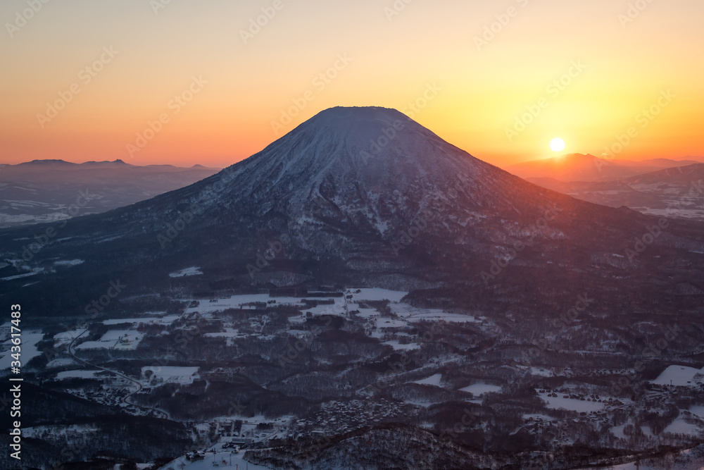 Volcano at sunrise