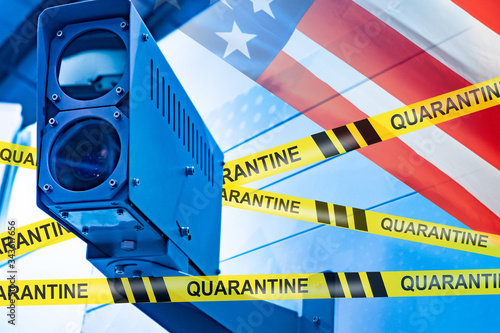 An American flag, a video c...