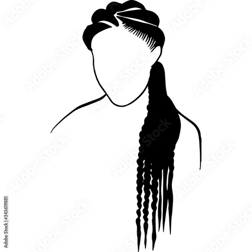 African American Woman Hair - Natural Long Braids