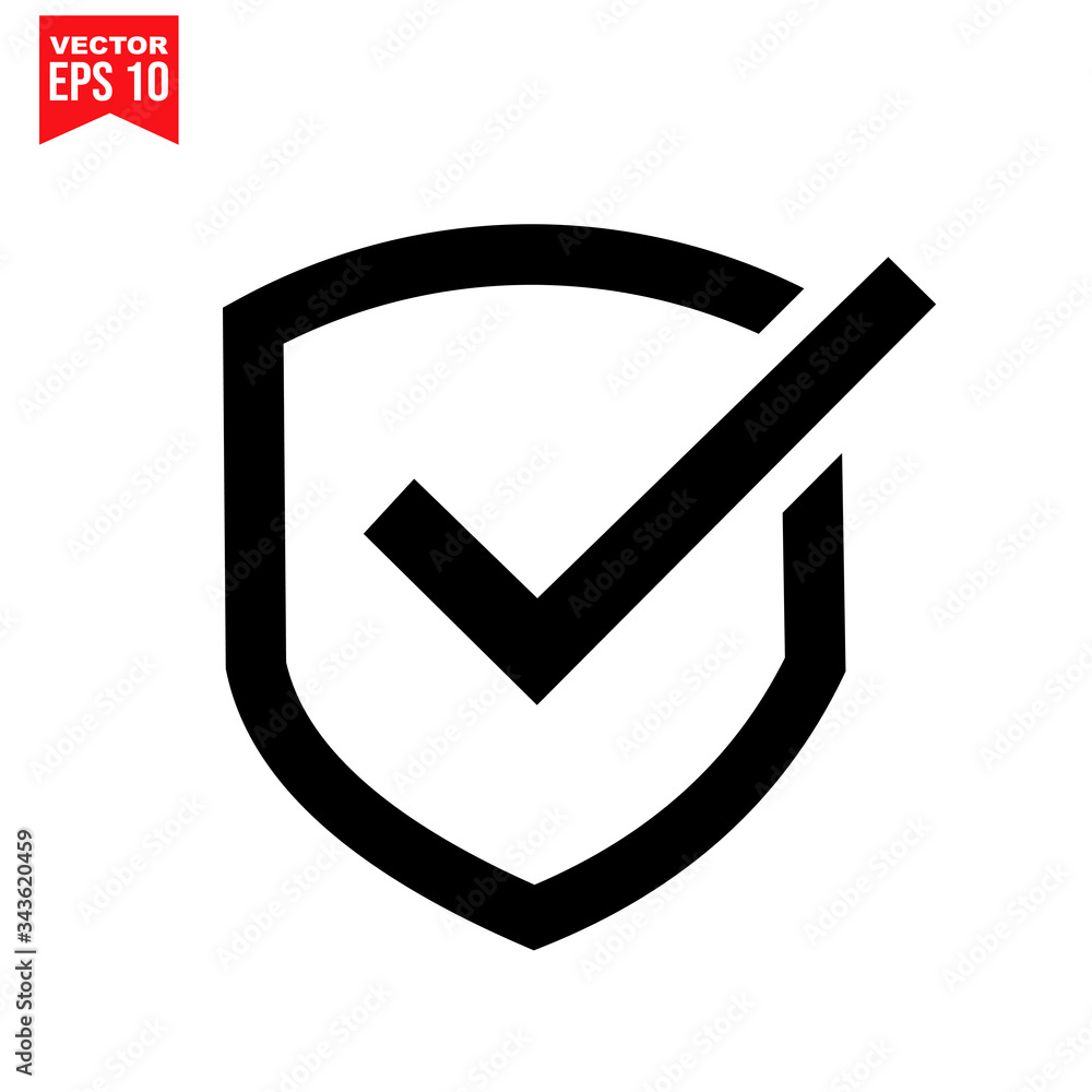 shield checklist icon Icon symbol Flat vector illustration for graphic and web design. shield checklist icon Icon symbol Flat vector illustration for graphic and web design.