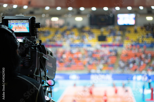 Canvastavla Blurred background of professional volleyball league cup championship internatio
