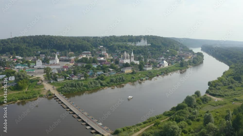 Aerial view of Gorojovets monastery in Russia Aerial view of Gorojovets monastery in Russia