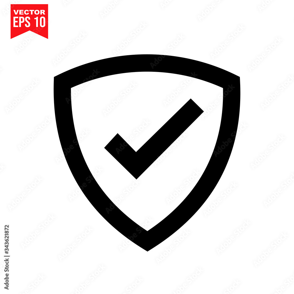 shield checklist icon Icon symbol Flat vector illustration for graphic and web design. shield checklist icon Icon symbol Flat vector illustration for graphic and web design.