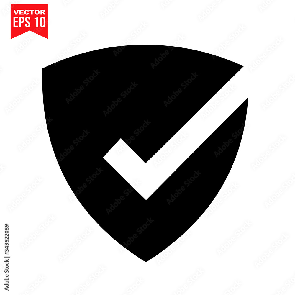shield checklist icon Icon symbol Flat vector illustration for graphic and web design. shield checklist icon Icon symbol Flat vector illustration for graphic and web design.