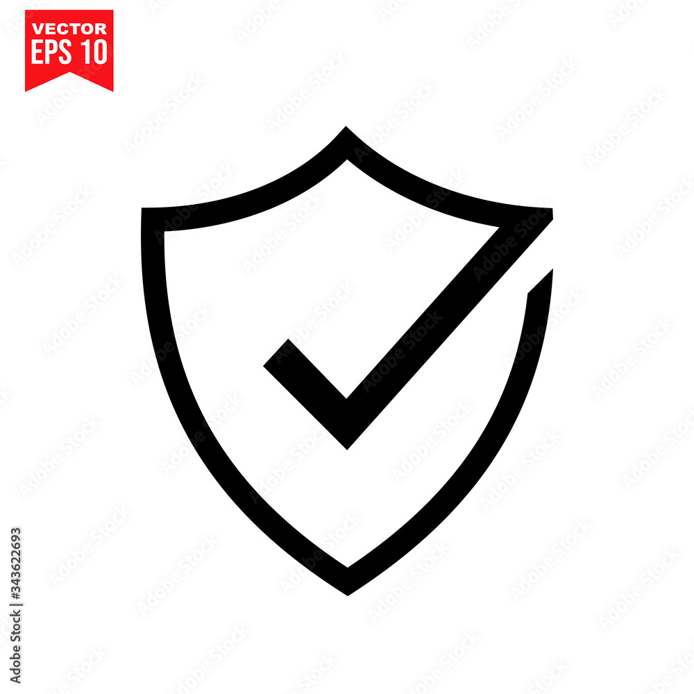 shield checklist icon Icon symbol Flat vector illustration for graphic and web design. shield checklist icon Icon symbol Flat vector illustration for graphic and web design.