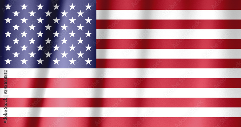 Fototapeta premium Closeup of rippled American flag