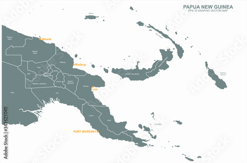 vector map of papua new guinea. 
National Map of Papua New Guinea.