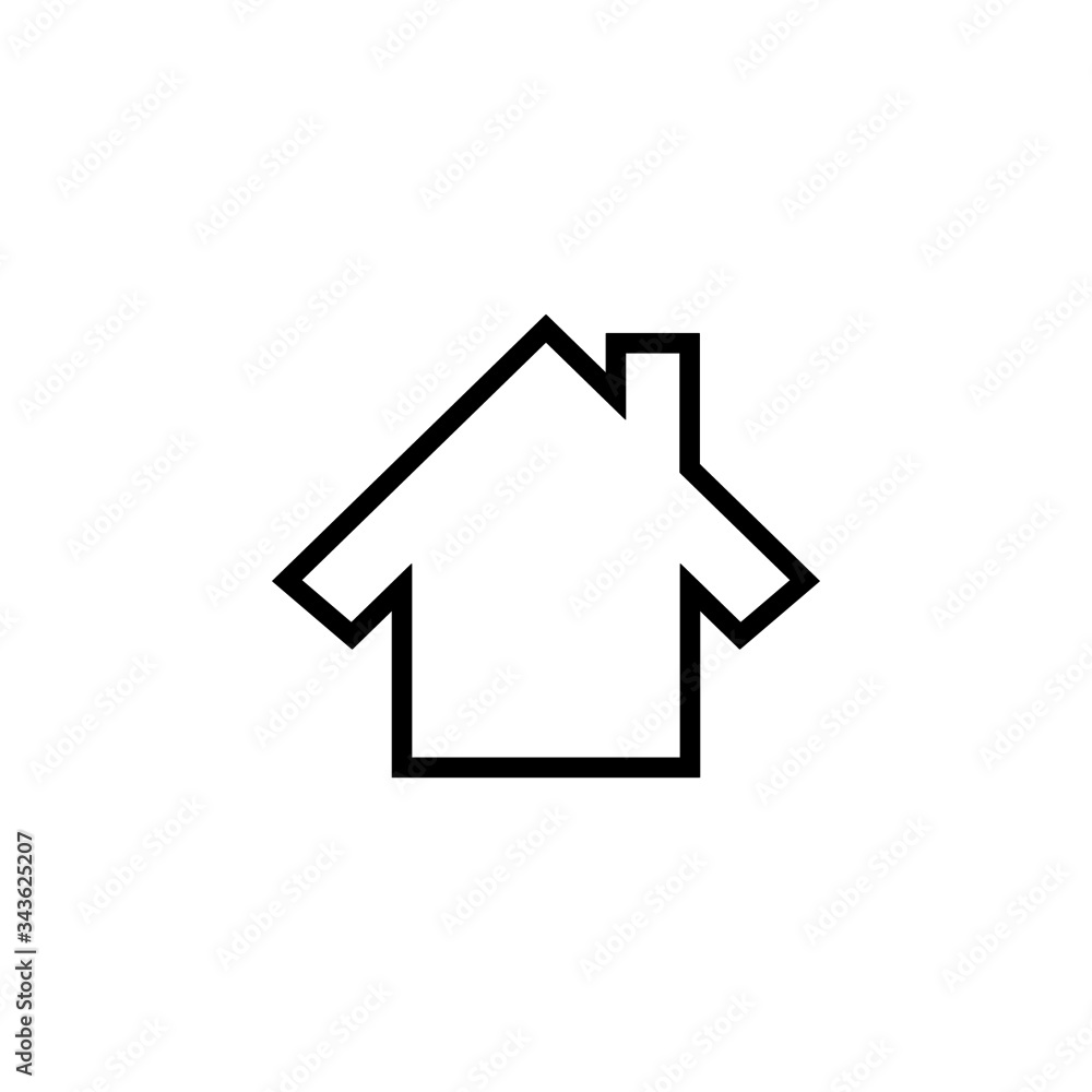 Home Icon, House pictogram, Line Homepage symbol in outline style on white background Home Icon, House pictogram, Line Homepage symbol in outline style on white background